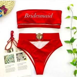Bridesmaid bikini - red, size S, NWOT